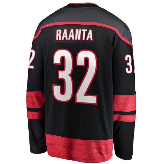 C.Hurricanes #32 Antti Raanta Fanatics Branded Home Breakaway Player Jersey Black Stitched American Hockey Jerseys CustomName
