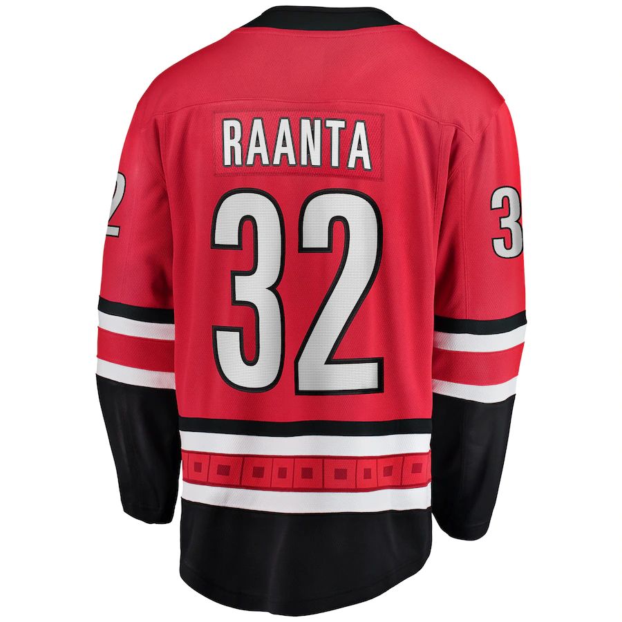 C.Hurricanes #32 Antti Raanta Fanatics Branded Home Breakaway Player Jersey Red Stitched American Hockey Jerseys CustomName