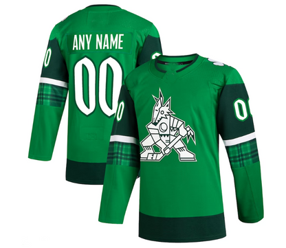 Custom A.Coyotes 2023 St. Patrick's Day Primegreen Authentic Jersey - Kelly Green Stitched American Hockey Jerseys CustomName