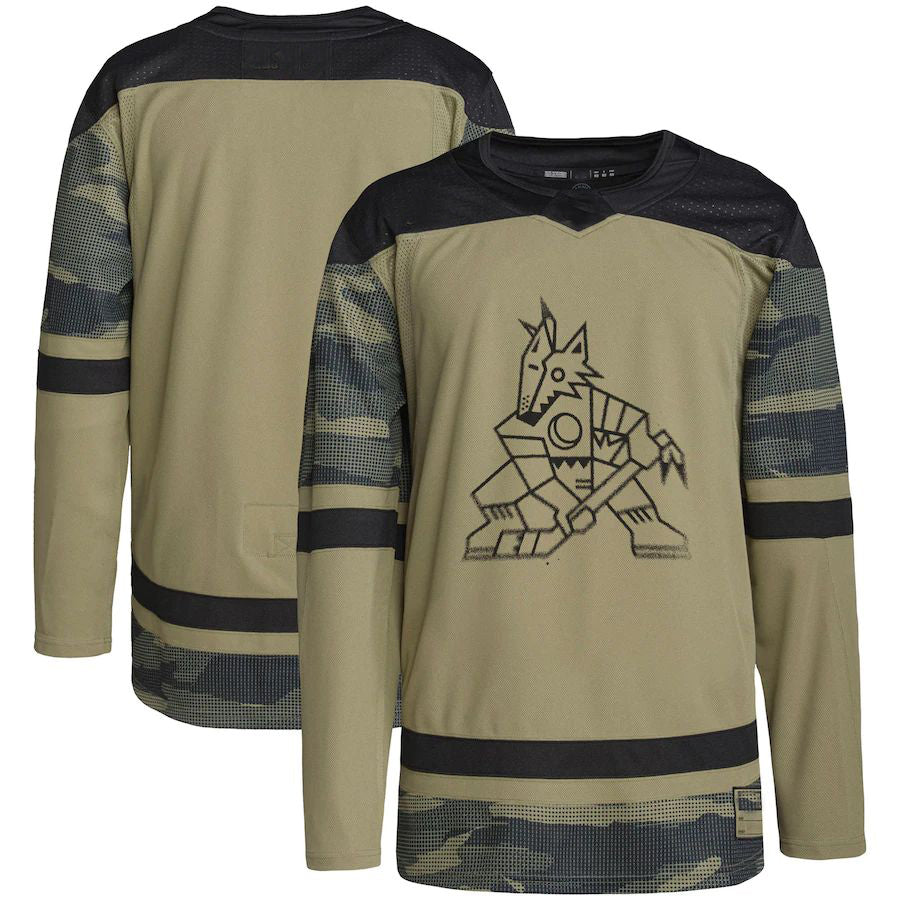 A.Coyotes Military Appreciation Team Authentic Practice Jersey Camo Stitched American Hockey Jerseys CustomName