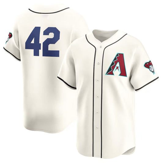 Arizona Diamondbacks 2024 #42 Jackie Robinson Day Home Limited Jersey ¨C White Stitches Baseball Jerseys