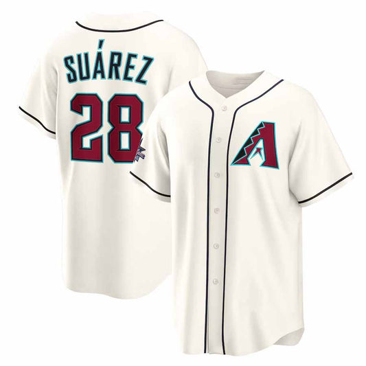 Arizona Diamondbacks #28 Eugenio Su¨¢rez 2025 All-Star Game Home Replica Player Jersey - Cream Baseball Jersey