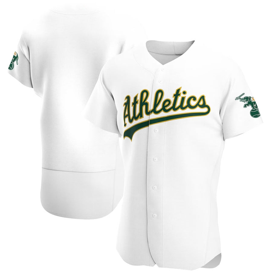 Oakland Athletics Home Authentic Team Jersey - White Stitched Baseball Jersey