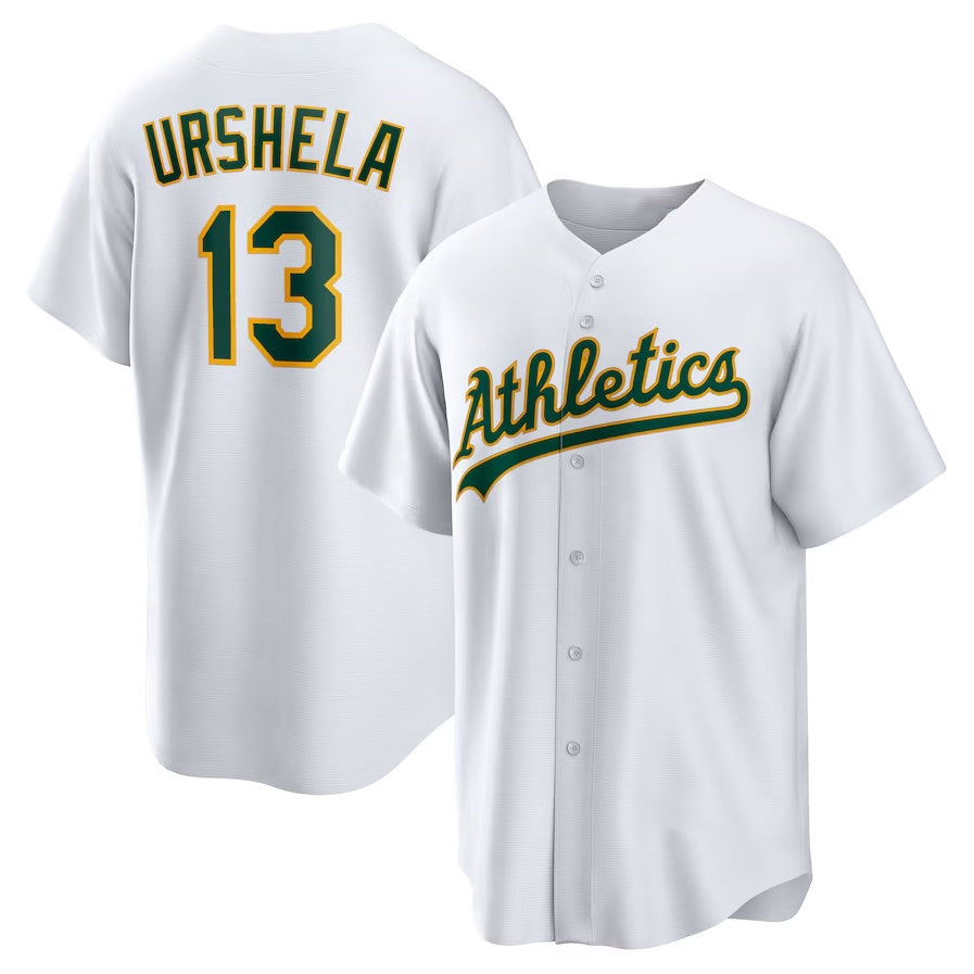 Oakland Athletics #13 Gio Urshela Home Replica Jersey - White Stitched Baseball Jersey