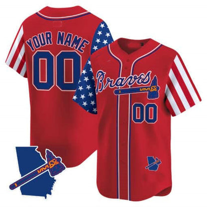 Custom Atlanta Braves 2024 Independence Day Vapor Premier Limited V2 ¨C All Stitched Baseball Jersey