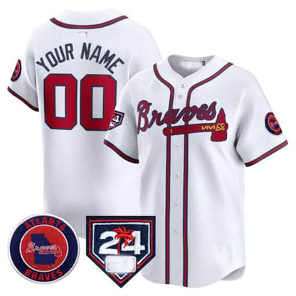 Custom Atlanta Braves 2024 Spring Training Patch Vapor Premier Limited ¨C All Stitched Baseball Jersey