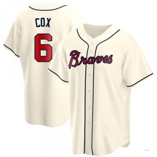Atlanta Braves #6 Bobby Cox Cream Alternate Jersey Stitches Baseball Jerseys