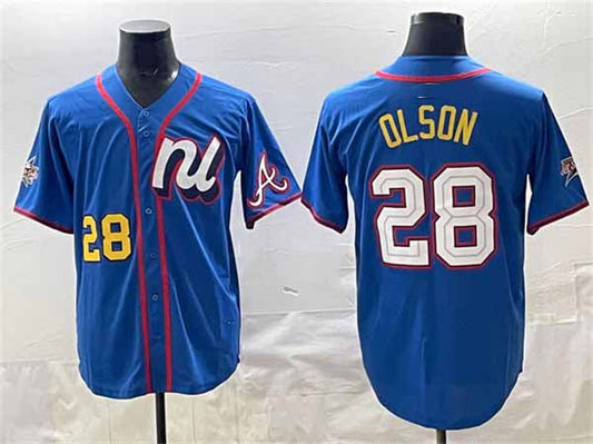 Atlanta Braves National League #28 Matt Olson Blue 2025 All-Star Edition Limited Stitched Baseball Jersey