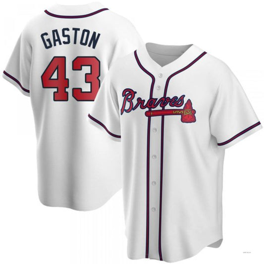 Atlanta Braves #43 Cito Gaston White Home Jersey Stitches Baseball Jerseys