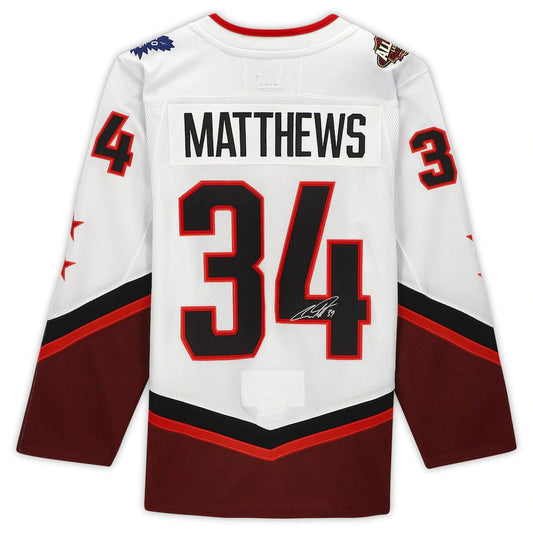T.Maple Leafs #34 Auston Matthews Fanatics Authentic Autographed 2022 All-Star Game White Stitched American Hockey Jerseys CustomName