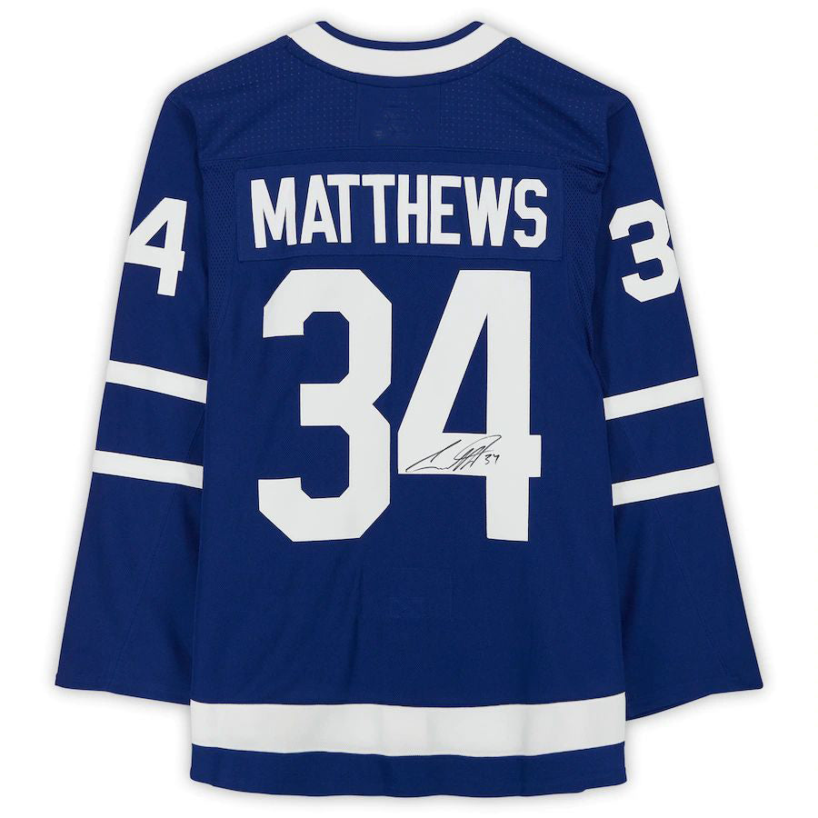 T.Maple Leafs #34 Auston Matthews Fanatics Authentic Autographed Alternate Captain Blue Stitched American Hockey Jerseys CustomName