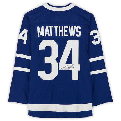 T.Maple Leafs #34 Auston Matthews Fanatics Authentic Autographed Alternate Captain Blue Stitched American Hockey Jerseys CustomName