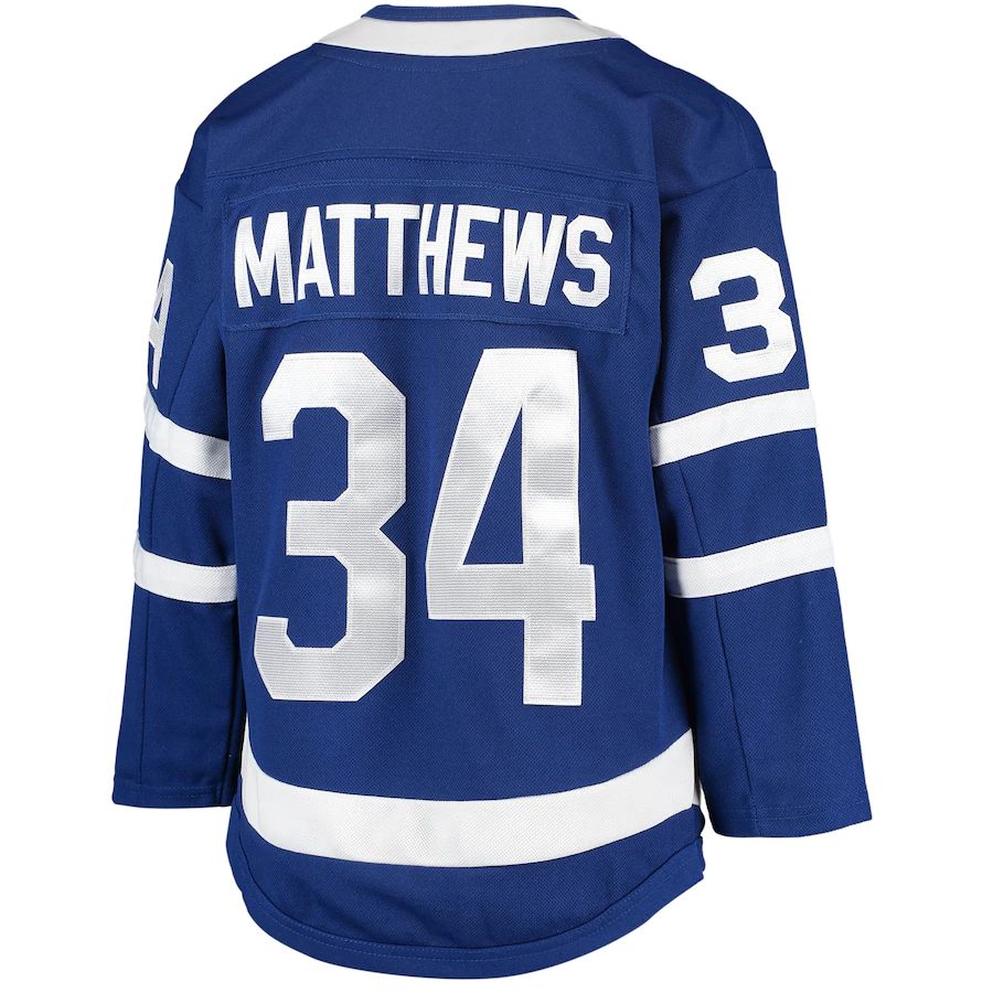 T.Maple Leafs #34 Auston Matthews Home Premier Player Jersey Blue Stitched American Hockey Jerseys CustomName