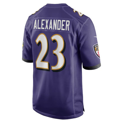 B.Ravens #23 Jaire Alexander Purple Team Game Stitched American Football Jerseys