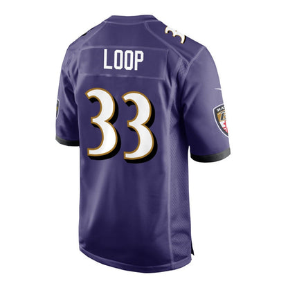 B.Ravens #33 Tyler Loop Purple Team Game Stitched American Football Jerseys