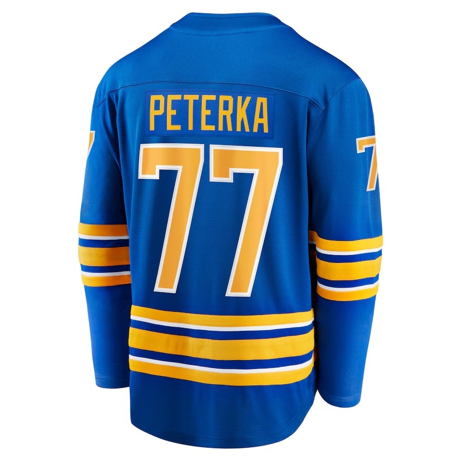 B.Sabres #77 JJ Peterka Fanatics Home Breakaway Jersey - Royal Stitched American Hockey Jerseys CustomName