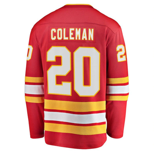 C.Flames #20 Blake Coleman Fanatics Branded Home Breakaway Player Jersey Red Stitched American Hockey Jerseys CustomName