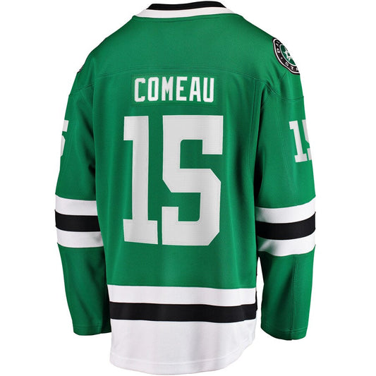 D.Stars #15 Blake Comeau Fanatics Branded Home Breakaway Player Jersey Kelly Green Stitched American Hockey Jerseys CustomName