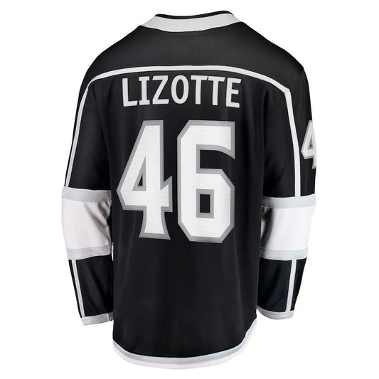 LA.Kings #46 Blake Lizotte Fanatics Branded Home Breakaway Player Jersey Black Stitched American Hockey Jerseys CustomName