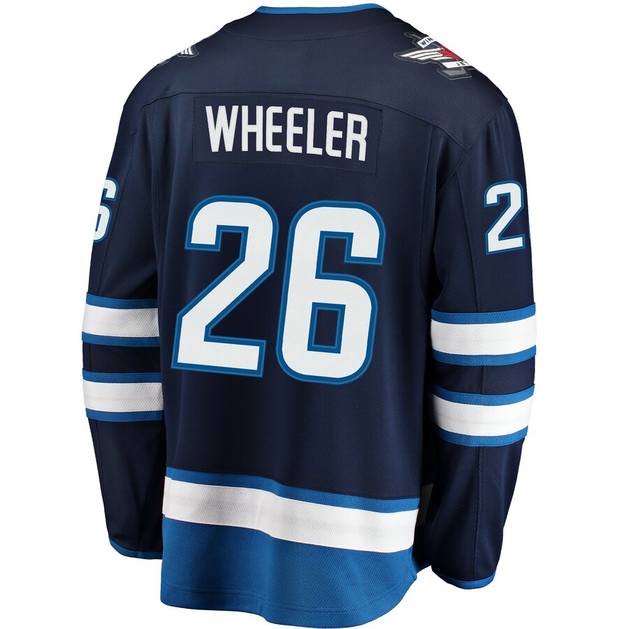 W.Jets #26 Blake Wheeler Fanatics Branded Breakaway Replica Jersey Navy Stitched American Hockey Jerseys CustomName