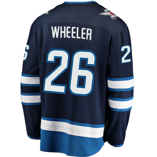 W.Jets #26 Blake Wheeler Fanatics Branded Breakaway Replica Jersey Navy Stitched American Hockey Jerseys CustomName