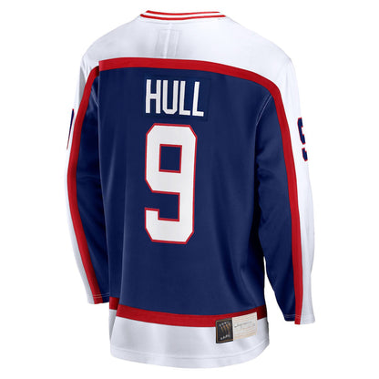 W.Jets #9 Bobby Hull Fanatics Branded Breakaway Retired Player Jersey Navy Stitched American Hockey Jerseys CustomName