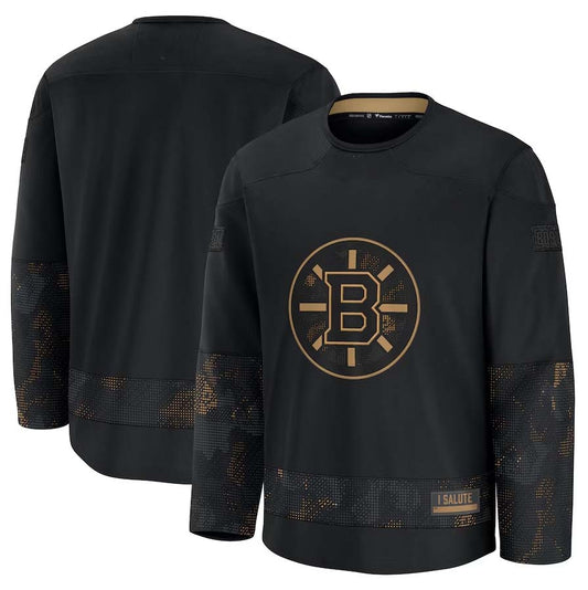 B.Bruins Fanatics 2024 Military Appreciation Practice Jersey - Black Stitched American Hockey Jerseys CustomName