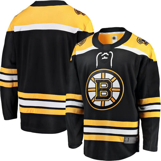 B.Bruins Fanatics Branded Breakaway Home Jersey Black Stitched American Hockey Jerseys CustomName