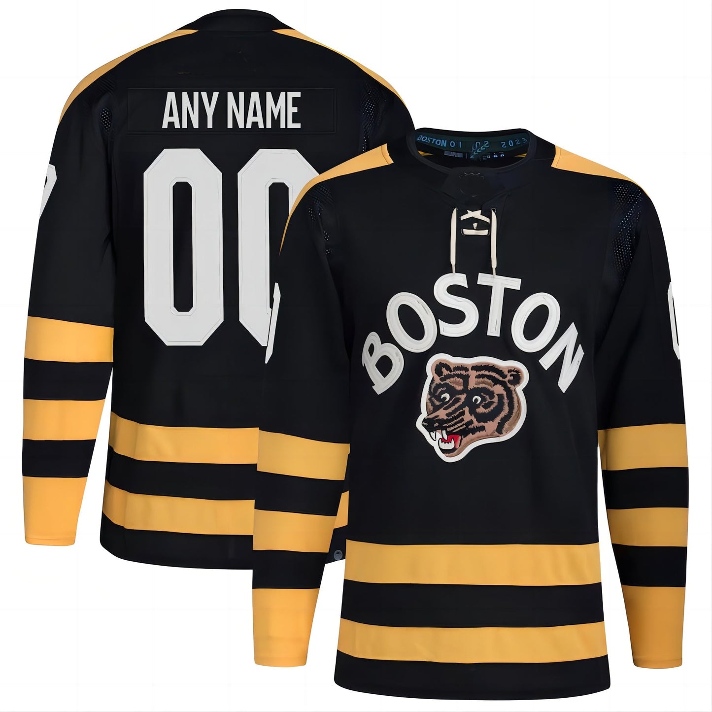 B.Bruins 2023 Winter Classic Authentic Custom Jersey - Black Stitched American Hockey Jerseys CustomName