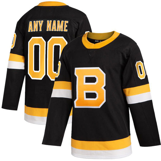 Custom B.Bruins Alternate Authentic Jersey Black Stitched American Hockey Jerseys CustomName