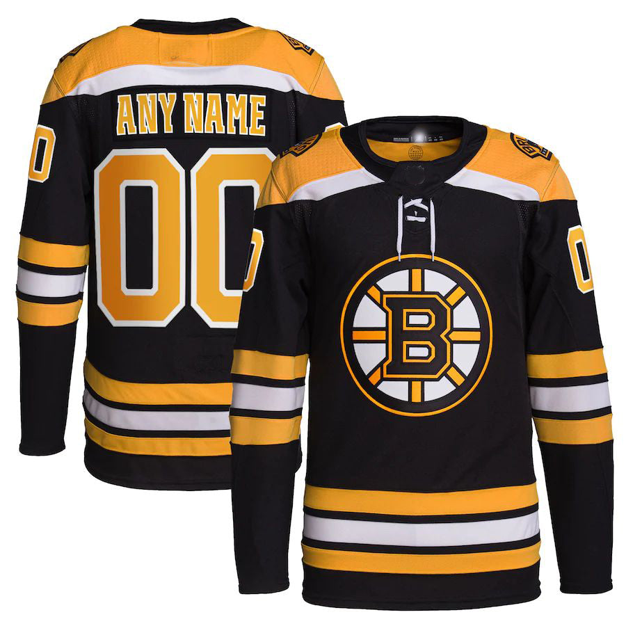 Custom B.Bruins Home Primegreen Authentic Pro Jersey Black Stitched American Hockey Jerseys CustomName