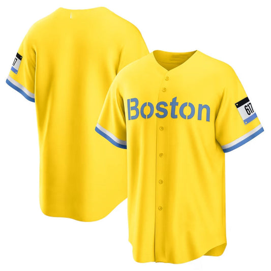 Boston Red Sox City Connect Replica Jersey - Gold-Light Blue Stitched Baseball Jersey
