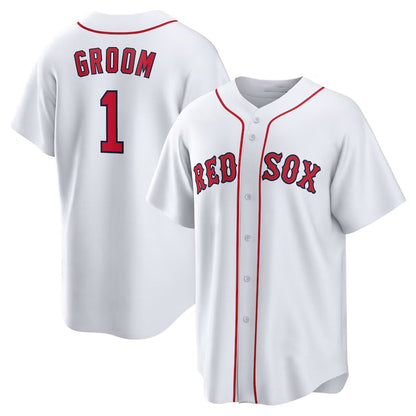 Boston Red Sox #1 Groom Home Replica Jersey - White Stitched Baseball Jersey