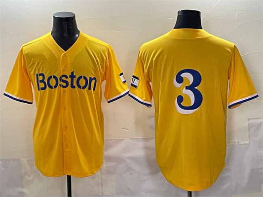 Boston Red Sox #3 Ceddanne Rafaela Gold City Connect Stitched Baseball Jersey