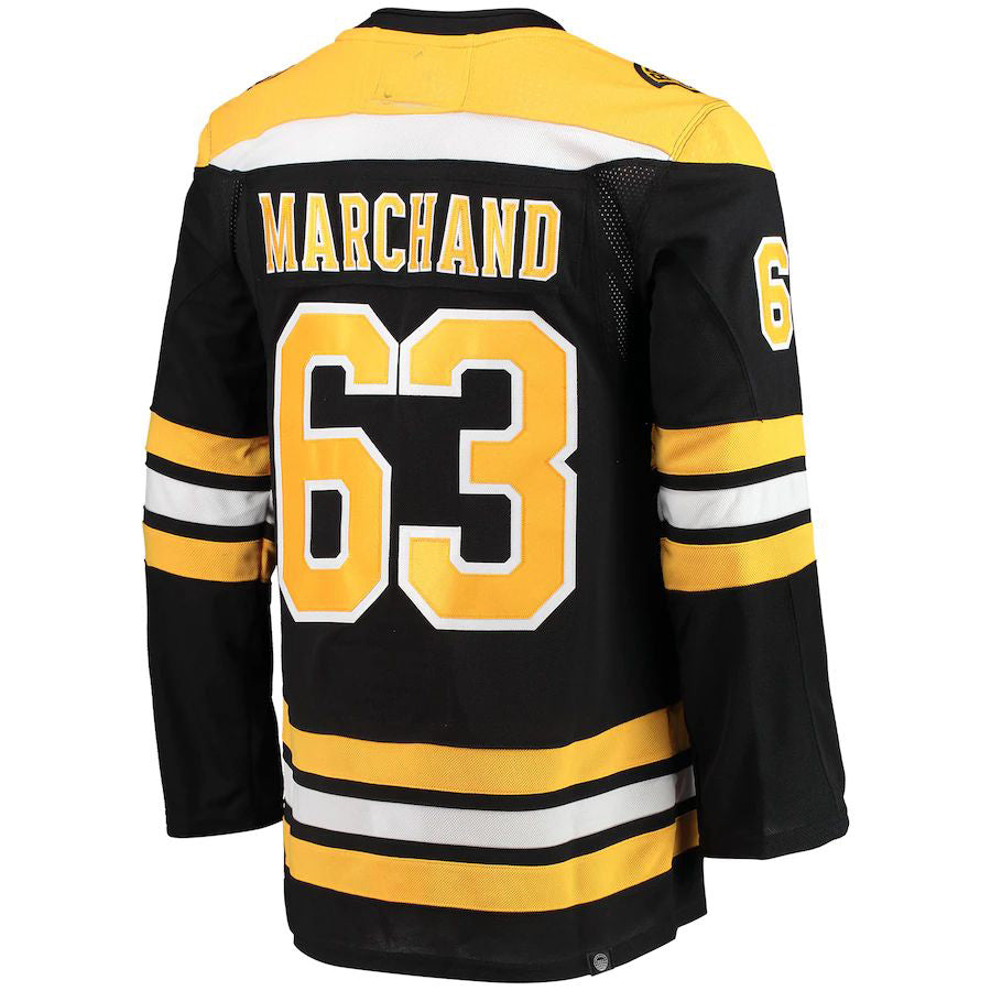B.Bruins #63 Brad Marchand Home Primegreen Authentic Pro Player Jersey  Black Stitched American Hockey Jerseys CustomName
