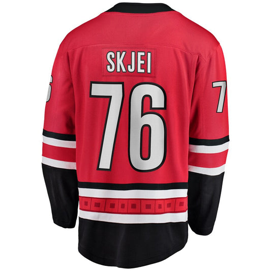 C.Hurricanes #76 Brady Skjei Fanatics Branded Breakaway Player Jersey Red Stitched American Hockey Jerseys CustomName