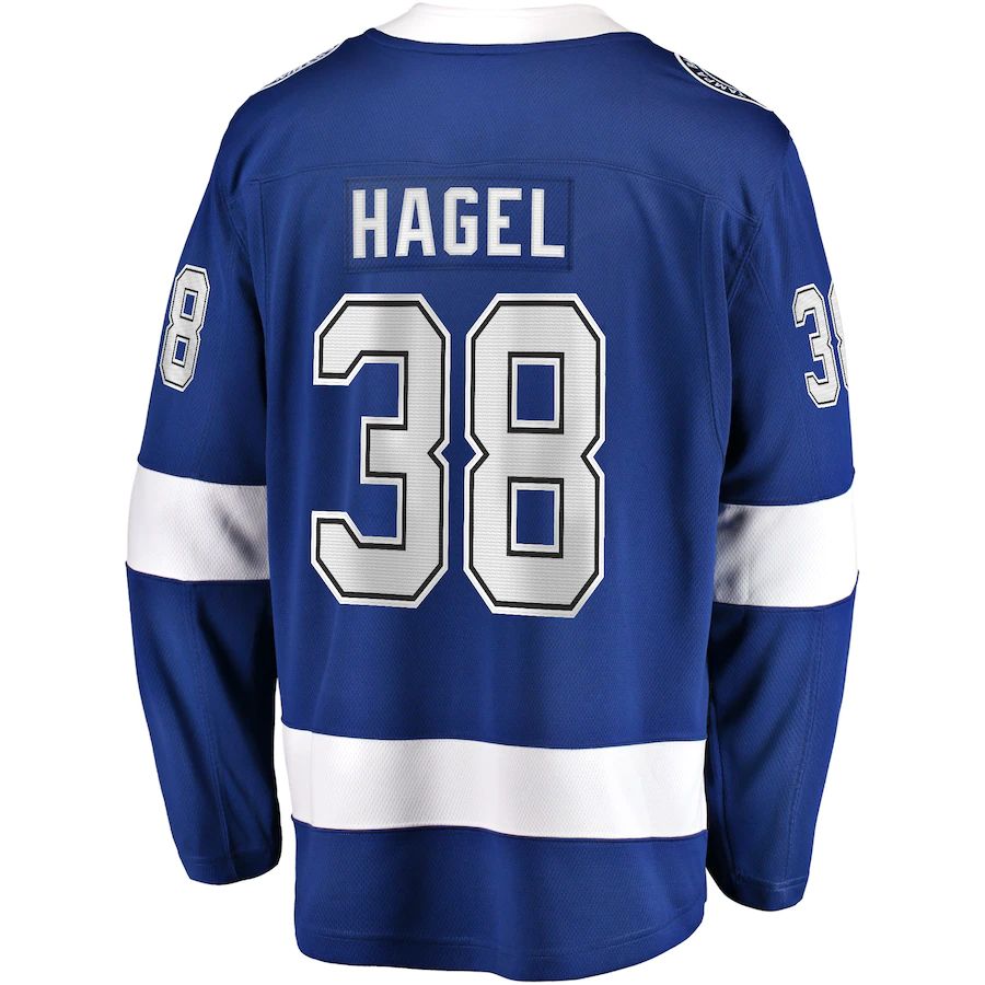 TB.Lightning #38 Brandon Hagel Fanatics Branded Home Breakaway Player Jersey Blue Stitched American Hockey Jerseys CustomName