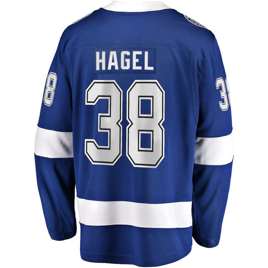 TB.Lightning #38 Brandon Hagel Fanatics Branded Home Breakaway Player Jersey Blue Stitched American Hockey Jerseys CustomName