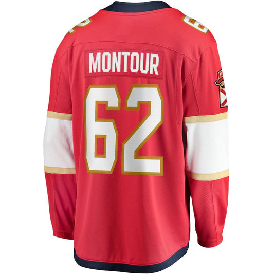 F.Panthers #62 Brandon Montour Fanatics Branded Home Breakaway Player Jersey  Red Stitched American Hockey Jerseys CustomName