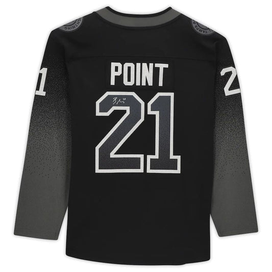 TB.Lightning #21 Brayden Point Fanatics Authentic Autographed Black Alternate Breakaway Jersey Stitched American Hockey Jerseys CustomName