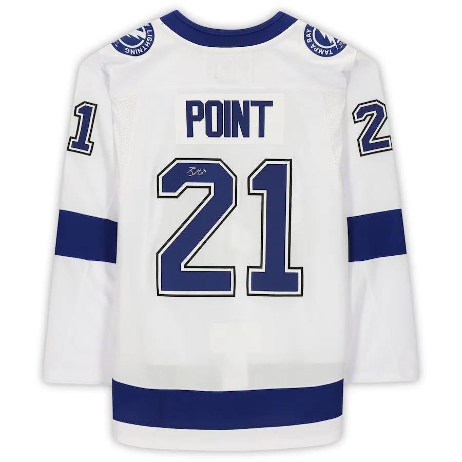 TB.Lightning #21 Brayden Point Fanatics Authentic Autographed with 2020 Stanley Cup Final Patch White Stitched American Hockey Jerseys CustomName