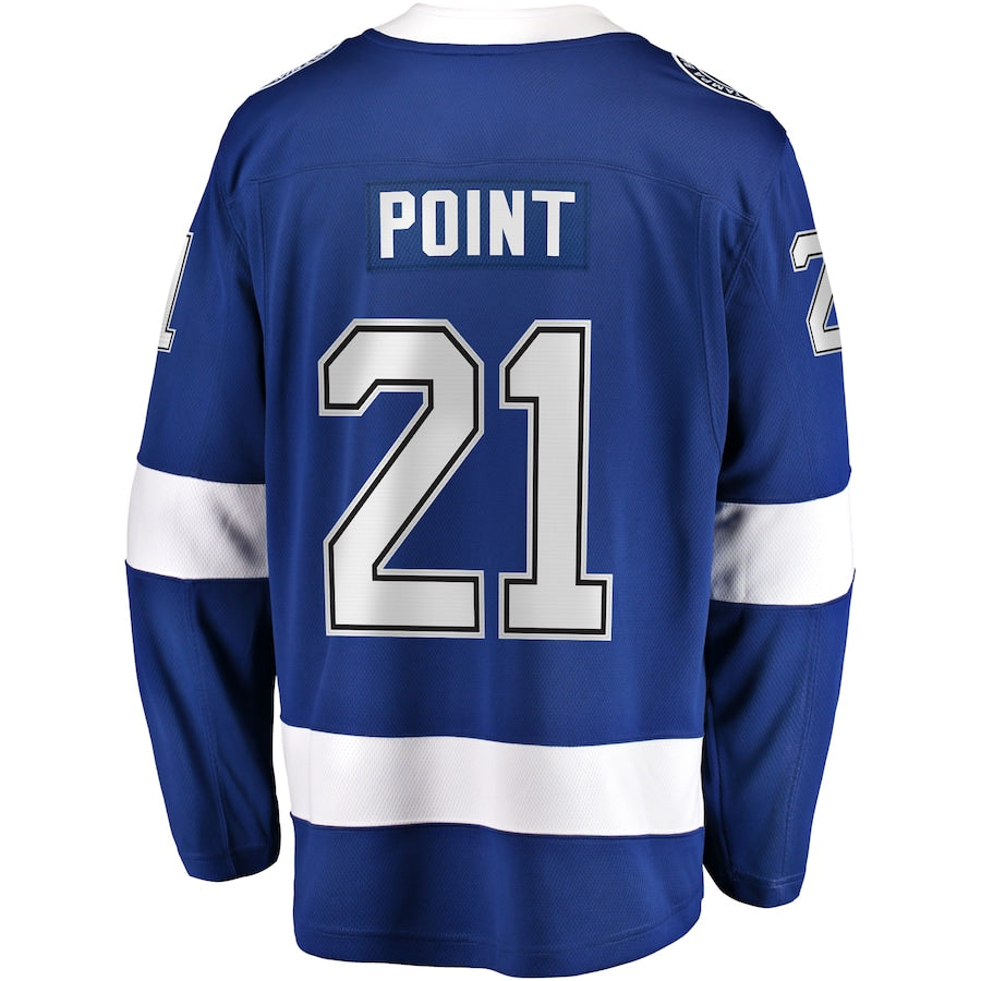 TB.Lightning #21 Brayden Point Fanatics Branded Home Premier Breakaway Player Jersey Blue Stitched American Hockey Jerseys CustomName