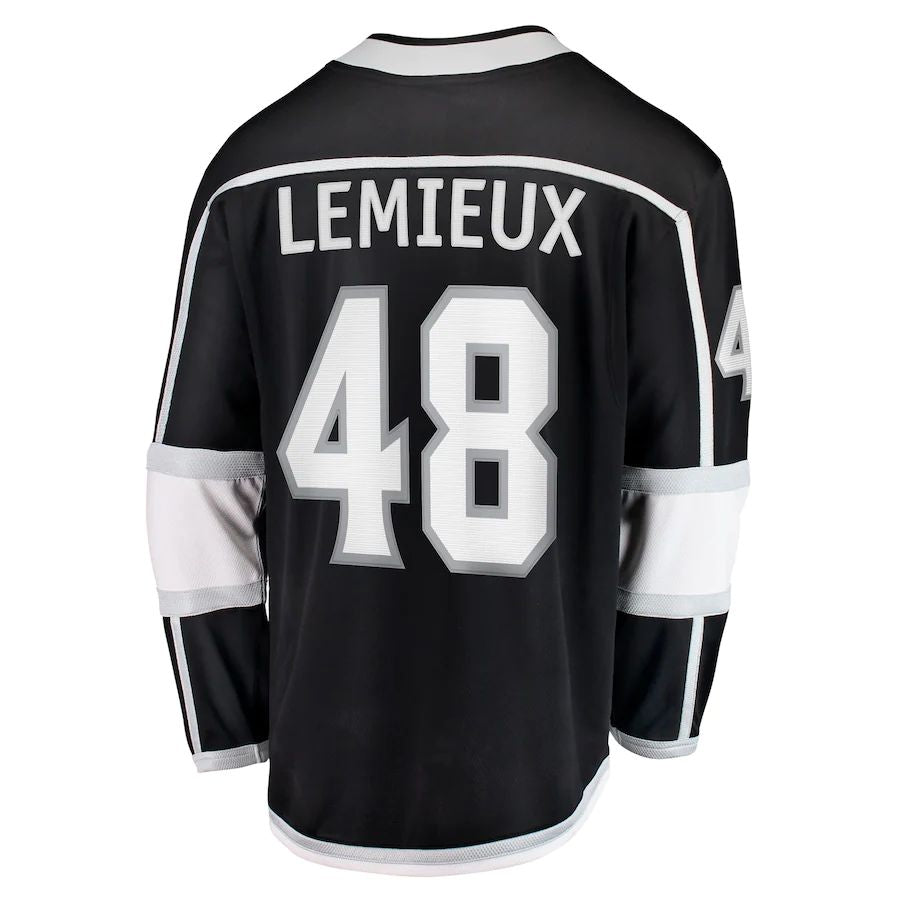LA.Kings #48 Brendan Lemieux Fanatics Branded Home Breakaway Player Jersey Black Stitched American Hockey Jerseys CustomName