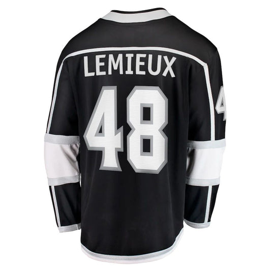 LA.Kings #48 Brendan Lemieux Fanatics Branded Home Breakaway Player Jersey Black Stitched American Hockey Jerseys CustomName