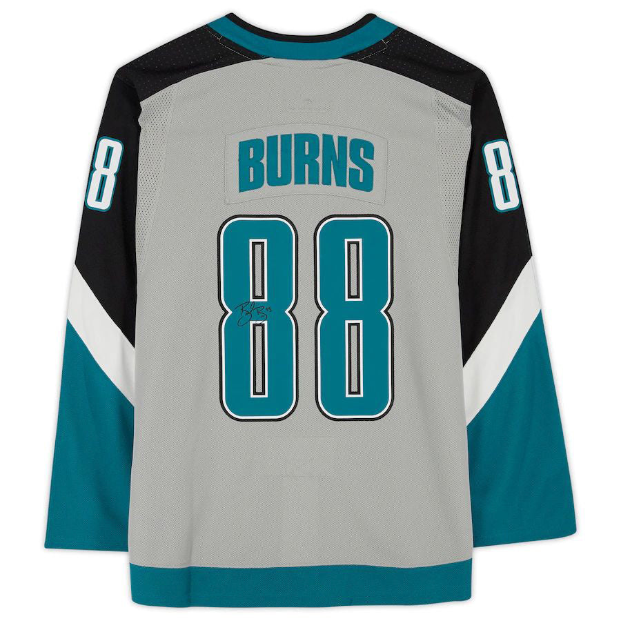 SJ.Sharks #88 Brent Burns Fanatics Authentic Autographed 2020-21 Reverse Retro Stitched American Hockey Jerseys CustomName