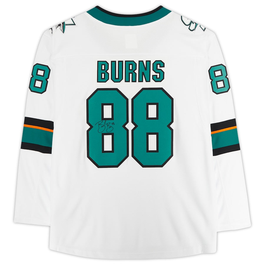 SJ.Sharks #88 Brent Burns Fanatics Authentic Autographed Fanatics Breakaway Jersey White Stitched American Hockey Jerseys CustomName