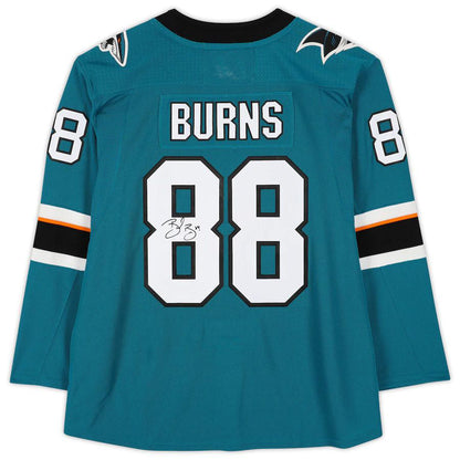 SJ.Sharks #88 Brent Burns Fanatics Authentic Autographed  Teal Stitched American Hockey Jerseys CustomName