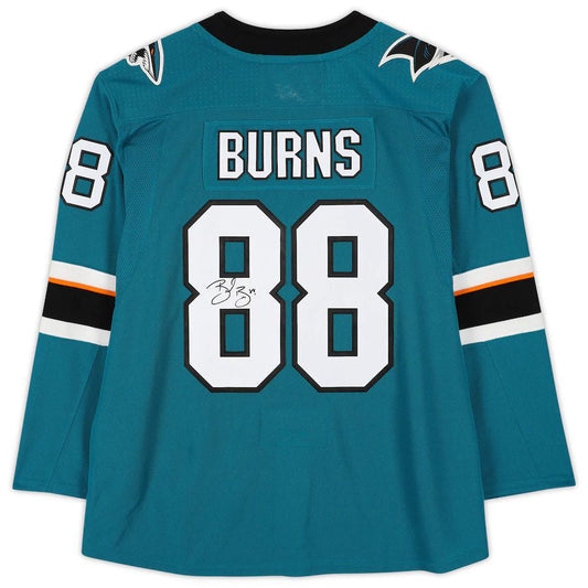 SJ.Sharks #88 Brent Burns Fanatics Authentic Autographed  Teal Stitched American Hockey Jerseys CustomName