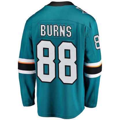 SJ.Sharks #88 Brent Burns Fanatics Branded Home Breakaway Player Jersey Teal Stitched American Hockey Jerseys CustomName