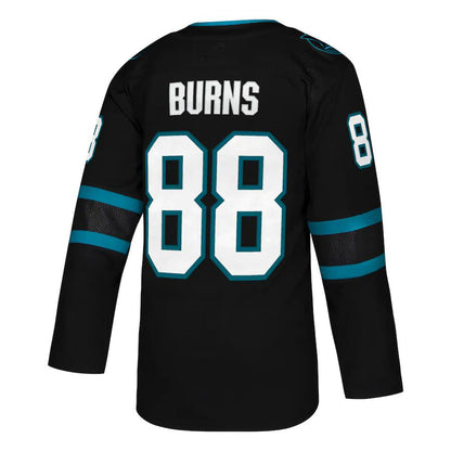 SJ.Sharks #88 Brent Burns Alternate Authentic Player Jersey Black Stitched American Hockey Jerseys CustomName